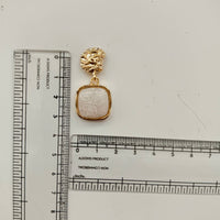 Urthn Unique White Marble Dangler Earrings for Women Stylish Casual, Party & Festive Wear Jewellery(Pack Of 3)