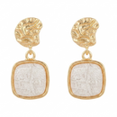 Urthn Unique White Marble Dangler Earrings for Women Stylish Casual, Party & Festive Wear Jewellery(Pack Of 3)