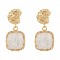 Urthn Unique White Marble Dangler Earrings for Women Stylish Casual, Party & Festive Wear Jewellery(Pack Of 3)