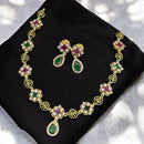 Sona Covering Gold Plated Austrian Stone Necklace Set