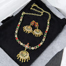 Sona Covering Gold Plated Pota Stone Necklace Set