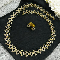 Sona Covering Gold Plated Austrian Stone Long Necklace Set