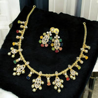 Sona Covering Gold Plated Austrian Stone Necklace Set