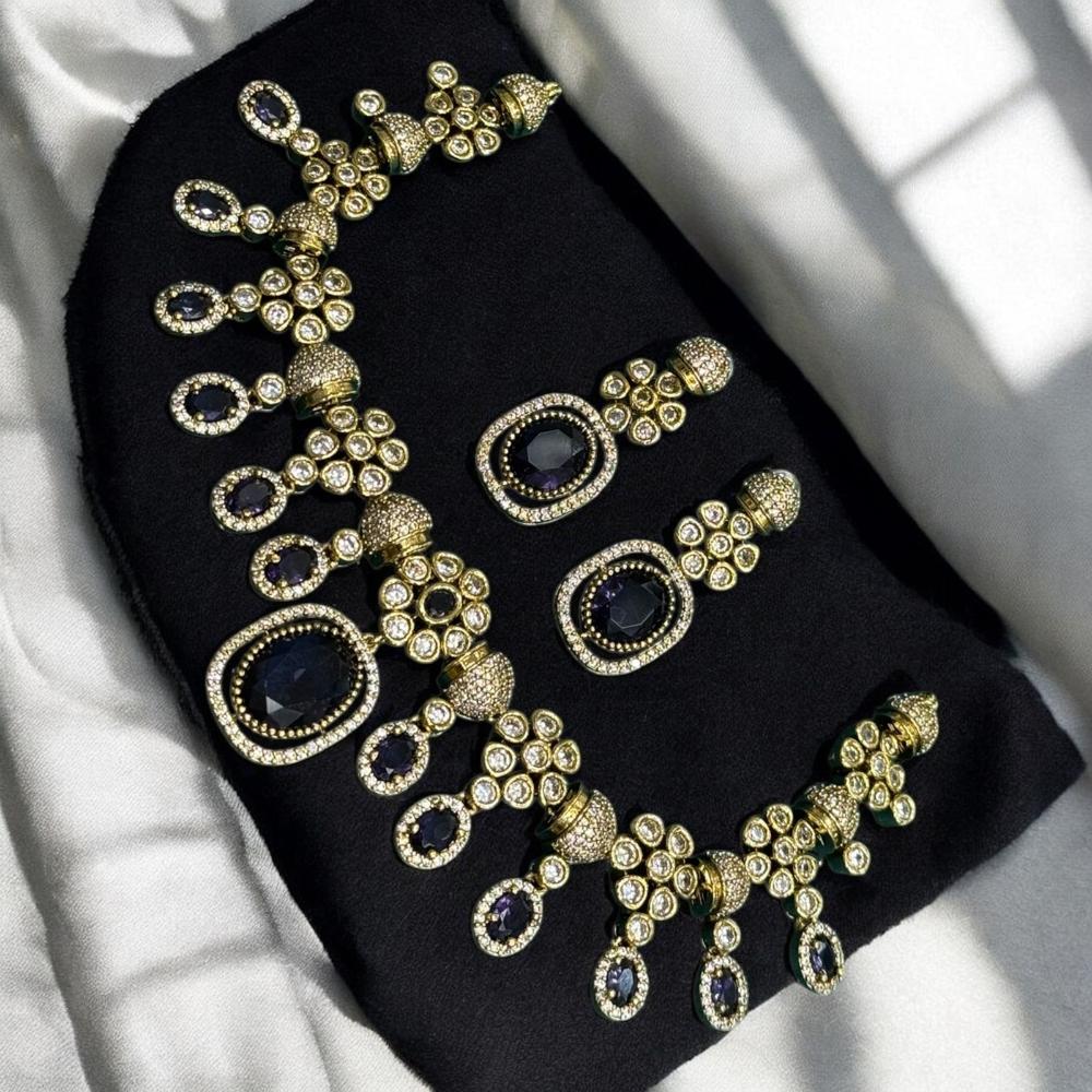 Sona Covering Gold Plated Austrian Stone Necklace Set