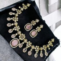 Sona Covering Gold Plated Austrian Stone Necklace Set