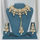 Sona Covering Gold Plated Kundan Stone And Pearl Necklace Set