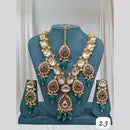 Sona Covering Gold Plated Kundan Stone And Pearl Necklace Set