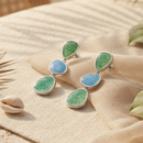 Urthn Beautiful Silver Plated Rasin Stone Long Dangler Earrings for Women Trendy Ethnic Jewellery