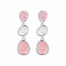 Urthn Beautiful Silver Plated Rasin Stone Long Dangler Earrings for Women Trendy Ethnic Jewellery(Pack Of 3)