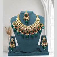Sona Covering Gold Plated Kundan Stone And Pearl Necklace Set