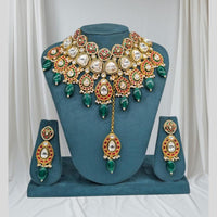Sona Covering Gold Plated Kundan Stone And Pearl Necklace Set