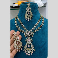 Sona Covering Gold Plated American Diamond Long Necklace Set