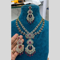 Sona Covering Gold Plated American Diamond Long Necklace Set