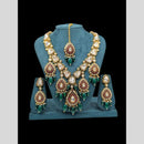 Sona Covering Gold Plated Kundan Stone And Pearl Necklace Set