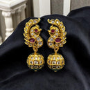 Sona Covering Elegant Gold Plated Pota Stone And Austrian Jhumki Earrings