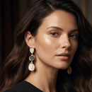 Urthn Beautiful Gold Plated Rasin Stone Long Dangler Earrings for Women Trendy Ethnic Jewellery