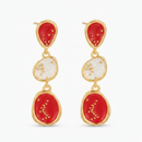 Urthn Beautiful Gold Plated Rasin Stone Long Dangler Earrings for Women Trendy Ethnic Jewellery(Pack Of 3)