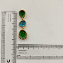 Urthn Beautiful Gold Plated Rasin Stone Long Dangler Earrings for Women Trendy Ethnic Jewellery(Pack Of 3)