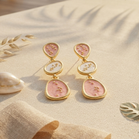 Urthn Beautiful Gold Plated Rasin Stone Long Dangler Earrings for Women Trendy Ethnic Jewellery