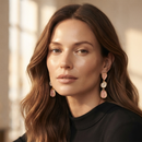 Urthn Beautiful Gold Plated Rasin Stone Long Dangler Earrings for Women Trendy Ethnic Jewellery(Pack Of 3)