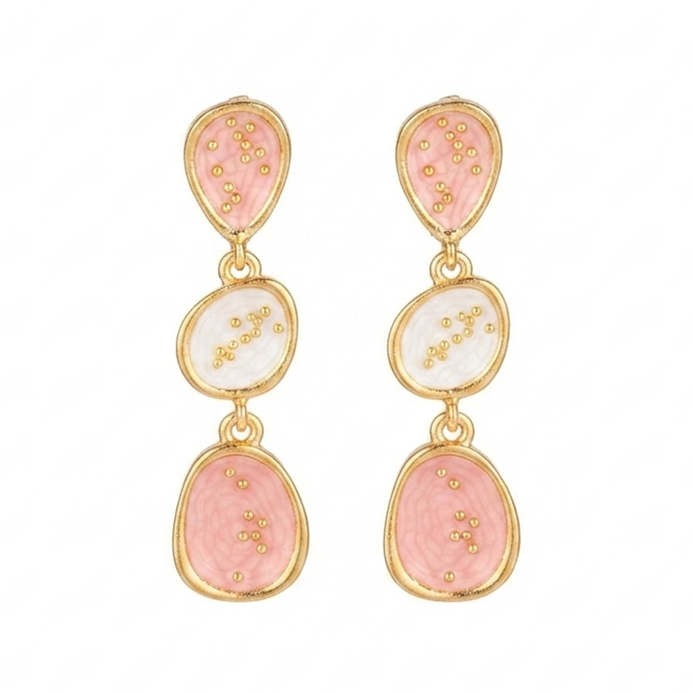 Urthn Beautiful Gold Plated Rasin Stone Long Dangler Earrings for Women Trendy Ethnic Jewellery(Pack Of 3)