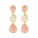 Urthn Beautiful Gold Plated Rasin Stone Long Dangler Earrings for Women Trendy Ethnic Jewellery(Pack Of 3)