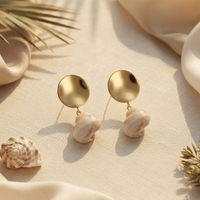 Urthn Gorgeous Shell Drop Dangler Earrings for Women Stylish Beach & Festive Fashion Jewellery(Pack Of 3)