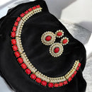 Sona Covering Gold Plated American Diamond And Austrian Stone Necklace Set