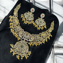 Sona Covering Gold Plated Pota Stone And Austrian Necklace Set