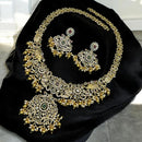 Sona Covering Gold Plated Pota Stone And Austrian Necklace Set
