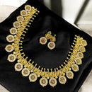 Sona Covering Gold Plated Austrain And Pota Stone Necklace Set 