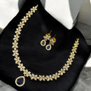 Sona Covering Gold Plated Austrain And Crystal Stone Necklace Set 