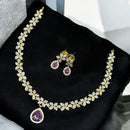 Sona Covering Gold Plated Austrain And Crystal Stone Necklace Set