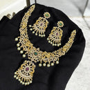 Sona Covering Gold Plated Austrain Stone And Pearls Necklace Set 
