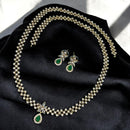 Sona Covering Gold Plated American Daimonds Long Necklace Set 