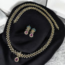 Sona Covering Gold Plated American Daimonds Long Necklace Set