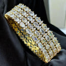 Sona Covering Shining Gold Plated American Diamond Bangles Set