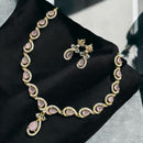 Sona Covering Gold Plated American Daimonds Necklace Set