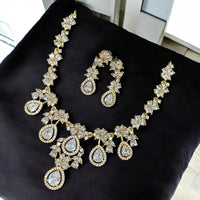 Sona Covering Gold Plated American Daimonds Necklace Set