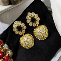 Sona Covering Gold Plated Austrian Stone Dangler Earrings
