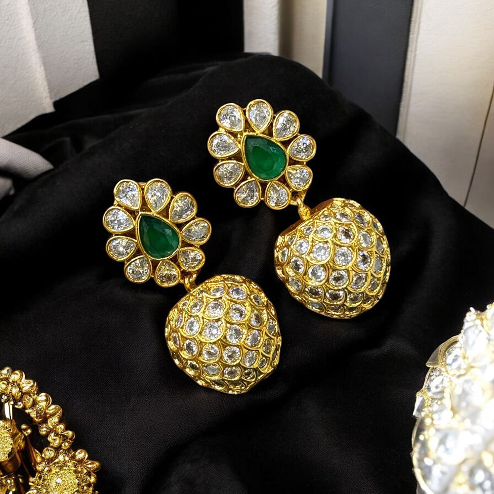 Sona Covering Gold Plated Austrian Stone Dangler Earrings