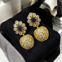 Sona Covering Gold Plated Austrian Stone Dangler Earrings