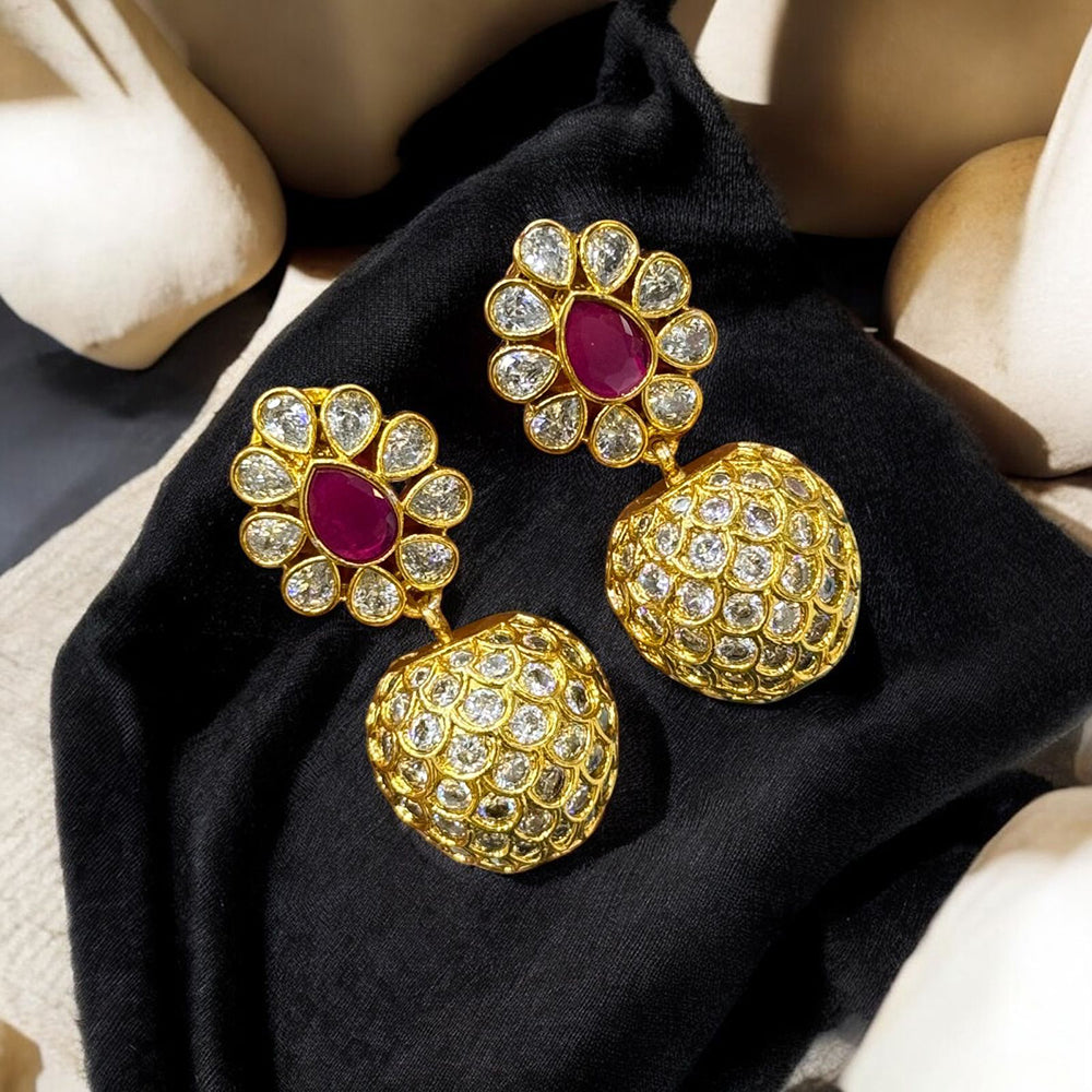 Sona Covering Gold Plated Austrian Stone Dangler Earrings