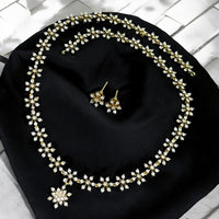 Sona Covering Gold Plated Austrian Stone Long Necklace Set