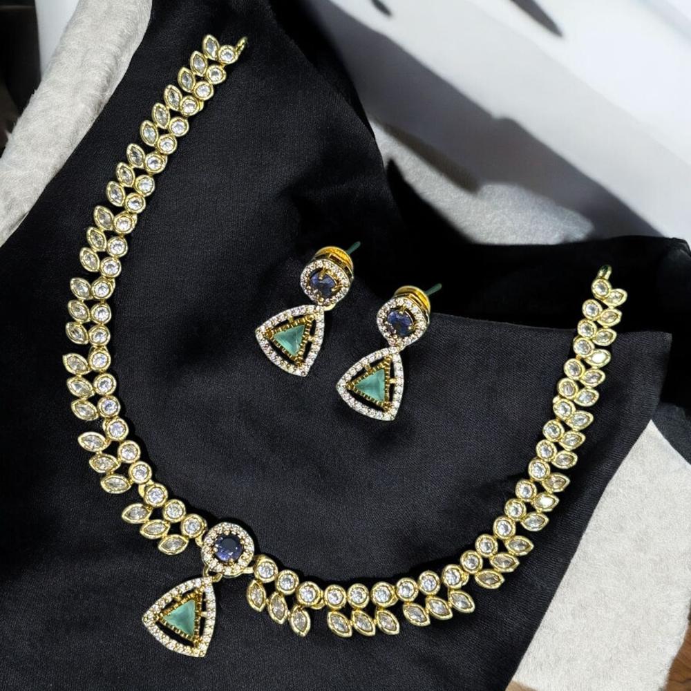 Sona Covering Gold Plated Austrian Stone Necklace Set