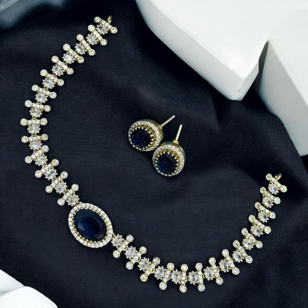 Sona Covering Gold Plated Austrian Stone Necklace Set