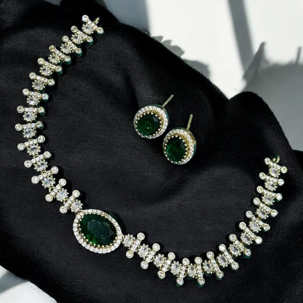 Sona Covering Gold Plated Austrian Stone Necklace Set