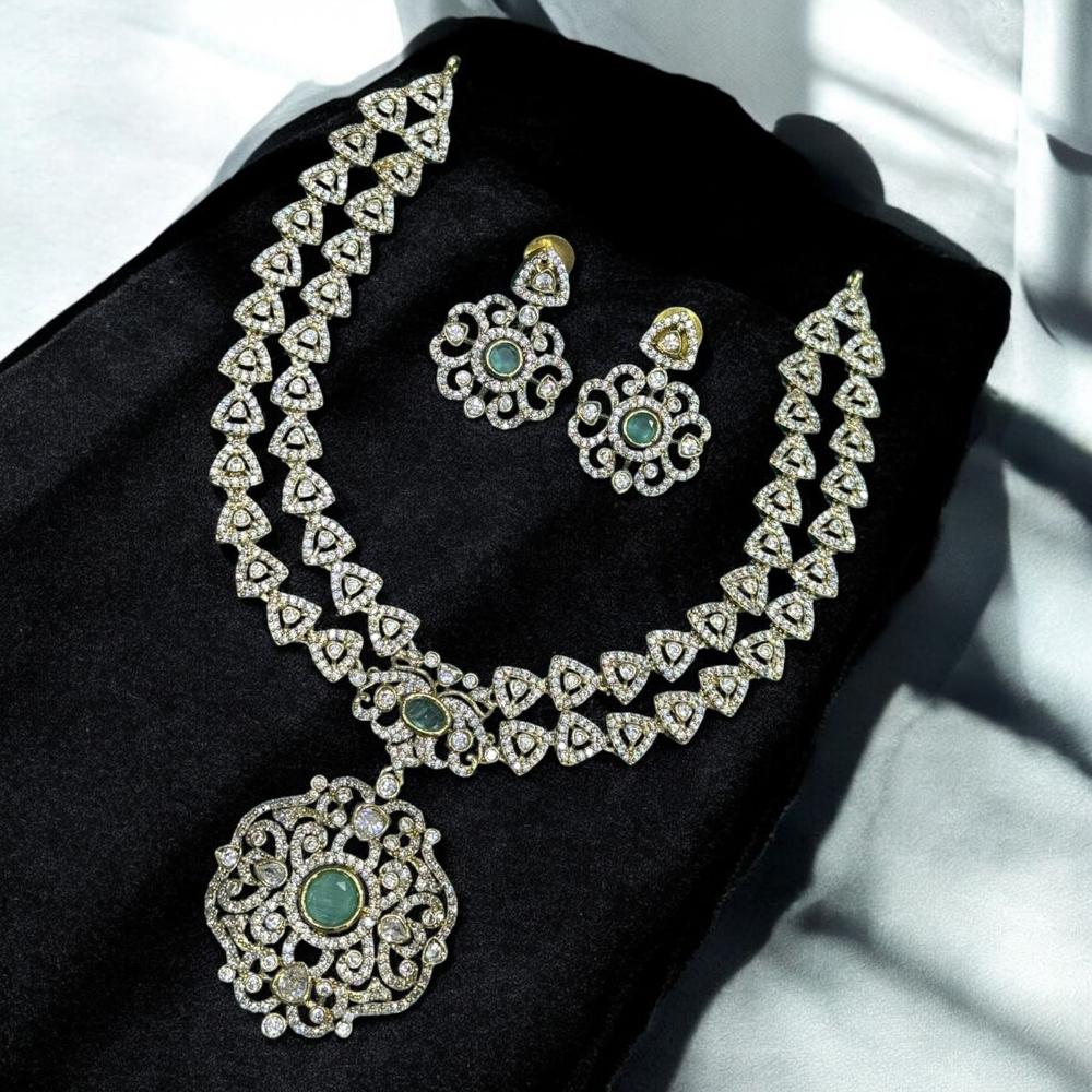 Sona Covering Gold Plated Austrian Stone Necklace Set