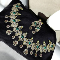 Sona Covering Gold Plated American Diamond Necklace Set