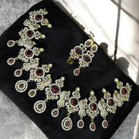 Sona Covering Gold Plated American Diamond Necklace Set